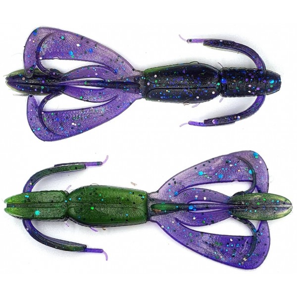Приманка силіконова для риболовлі, Taipan Crazy Flip, 2,8 дюйма, 8шт/уп, колір №16 Violet chartrease neon